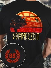 Herren Sommerzeit Bedrucktes Kurzarm-T-Shirt