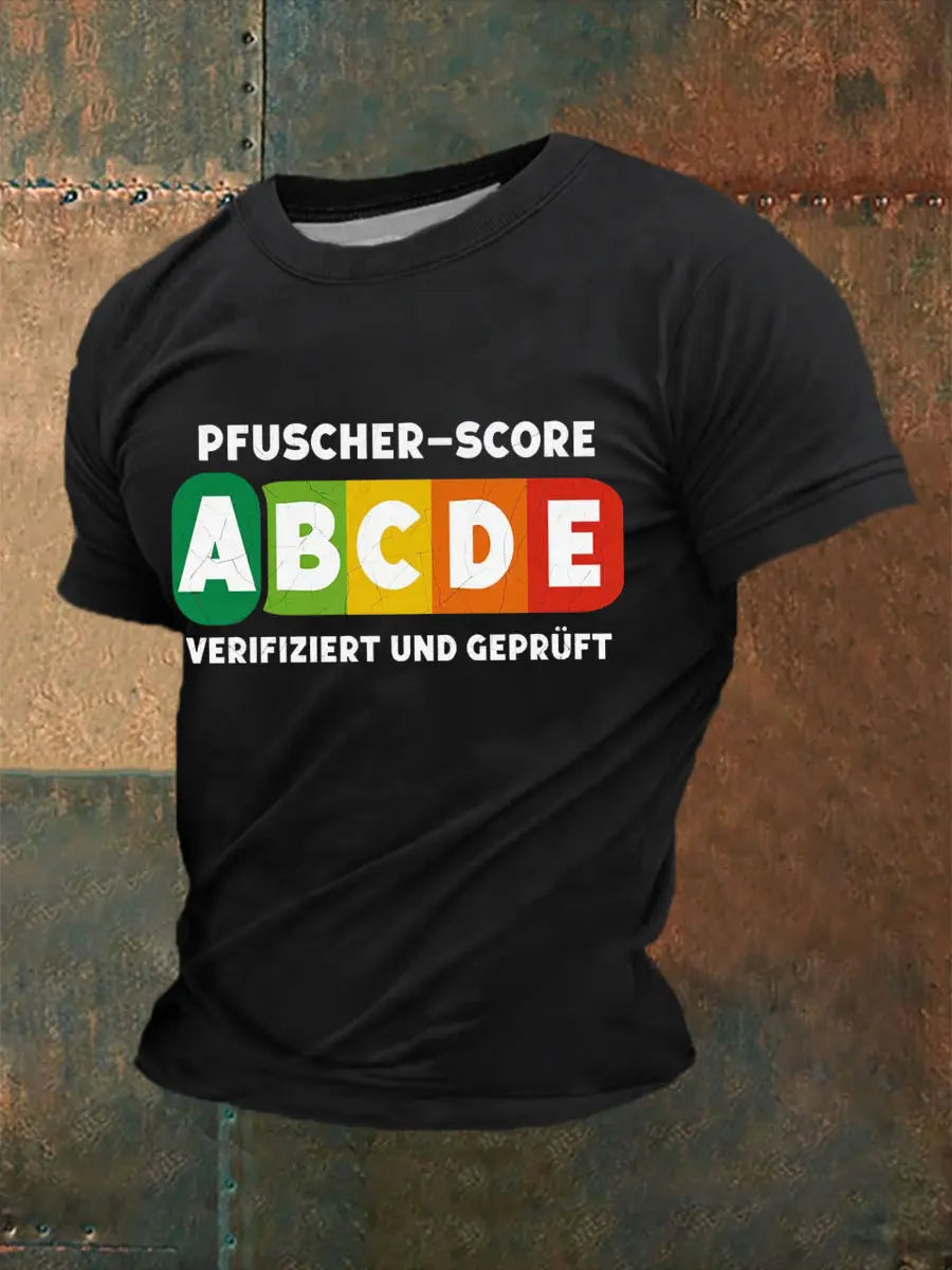 Herren Pfuscher Score bedrucktes Kurzarm-T-Shirt