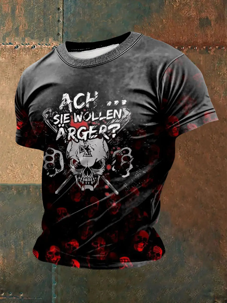 Herren Frei & Böse bedrucktes Kurzarm-T-Shirt