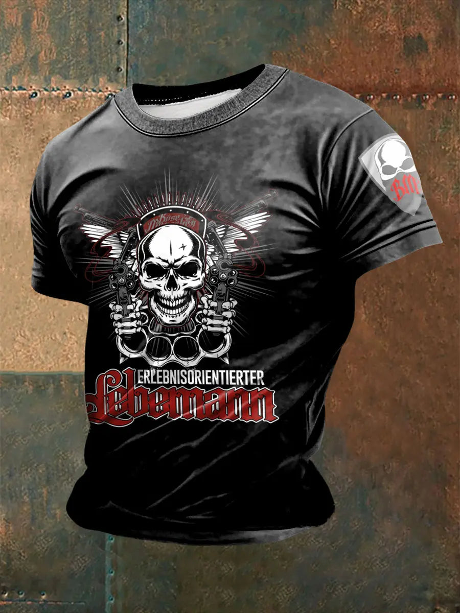 Herren Frei & Böse bedrucktes Kurzarm-T-Shirt