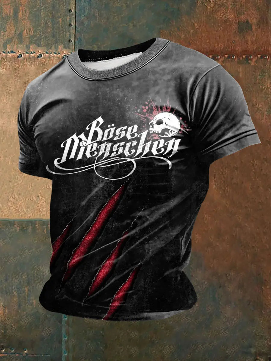 Herren Frei & Böse bedrucktes Kurzarm-T-Shirt