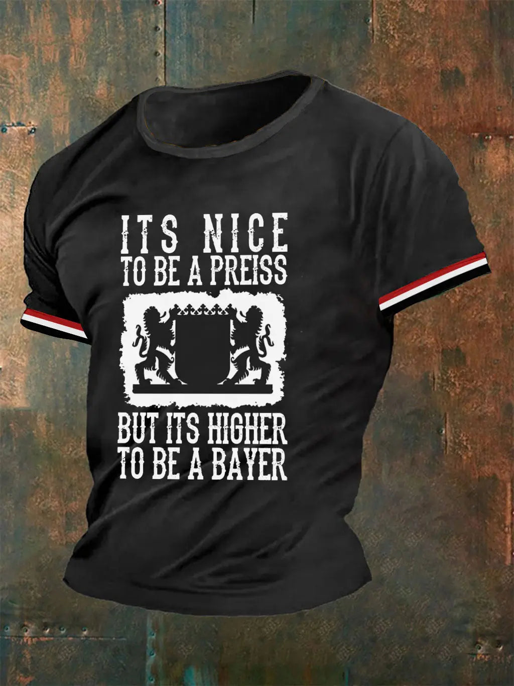 Männer sind höher, um ein Bayer-T-Shirt zu sein