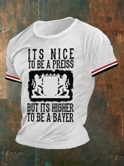 Männer sind höher, um ein Bayer-T-Shirt zu sein