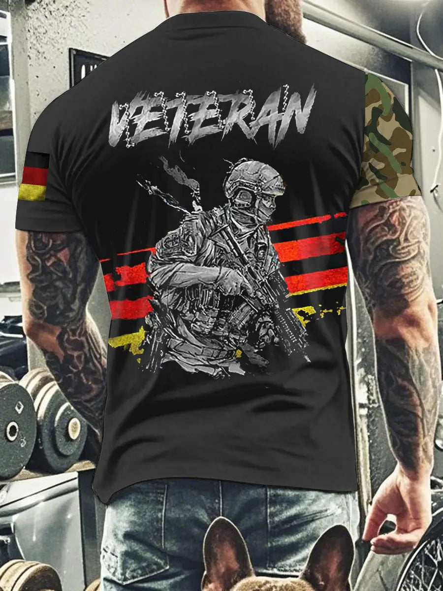 Herren Deutschland Veteran T-Shirt mit kurzen Ärmeln