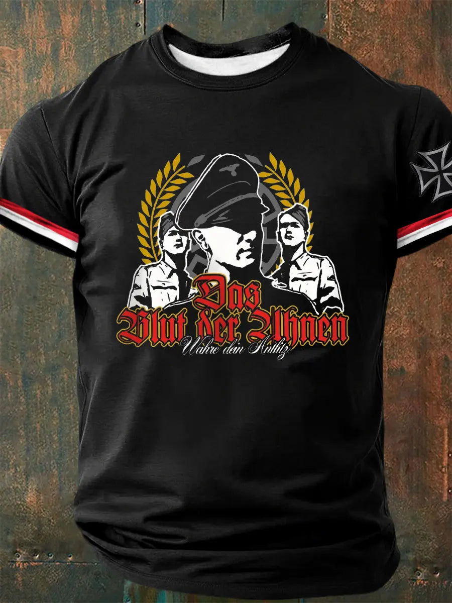 Herren Das Blut der Ahnen Wahre dein Antlitz bedrucktes Kurzarm-T-Shirt
