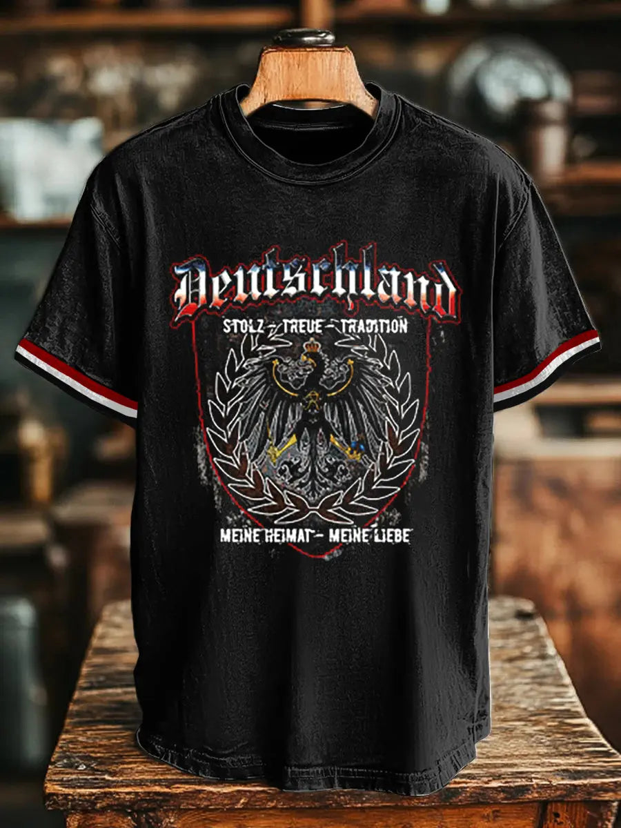 Herren Deutschland Stolz Treue Tradition T-Shirt mit kurzen Ärmeln
