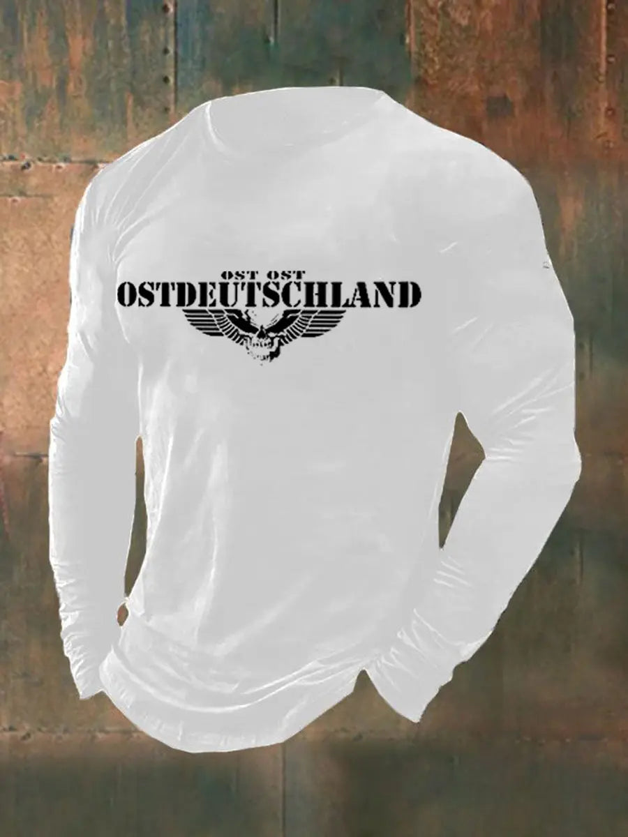 Langarm-T-Shirt für Herren mit Totenflügel