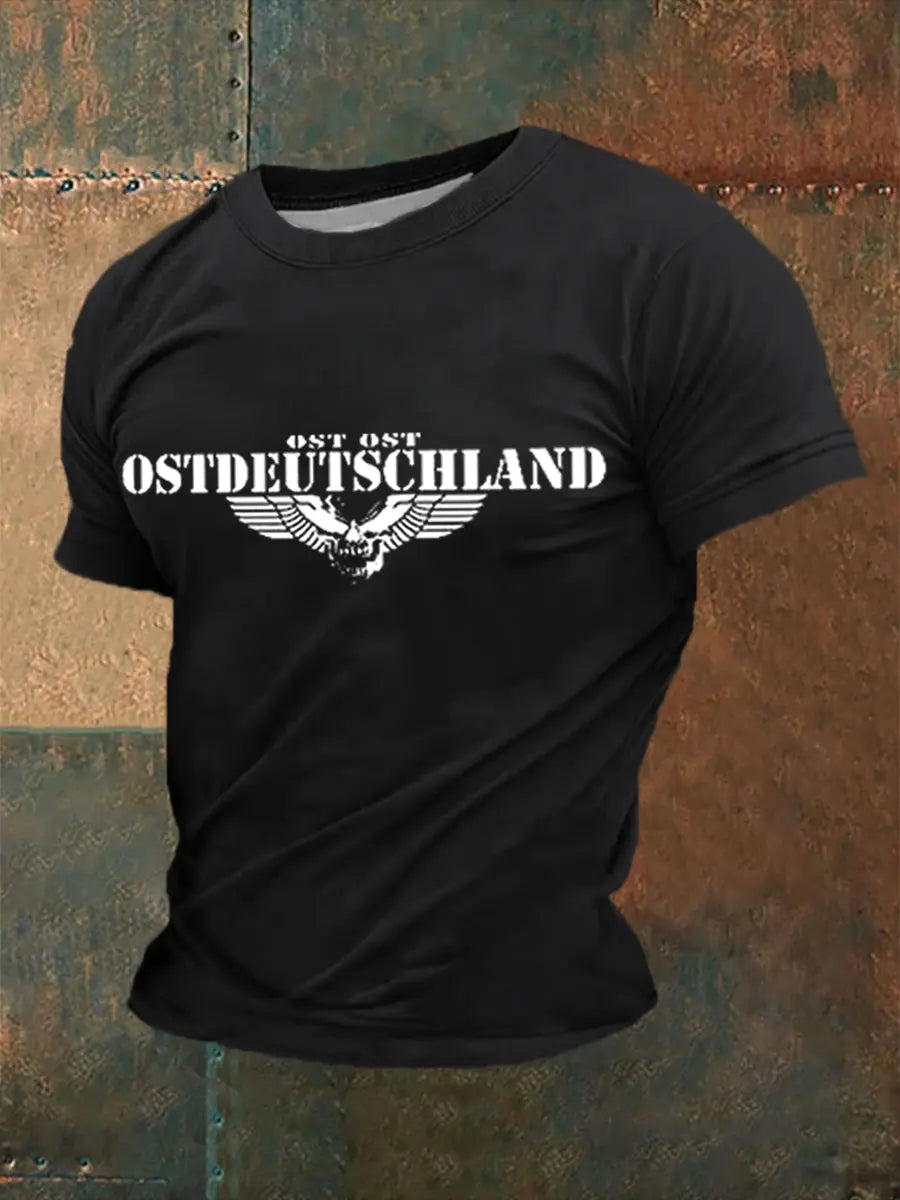 Kurzarm-T-Shirt für Männer mit Totenflügel-Druck