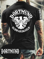 Männer Dortmund bedrucktes Kurzarm-T-Shirt