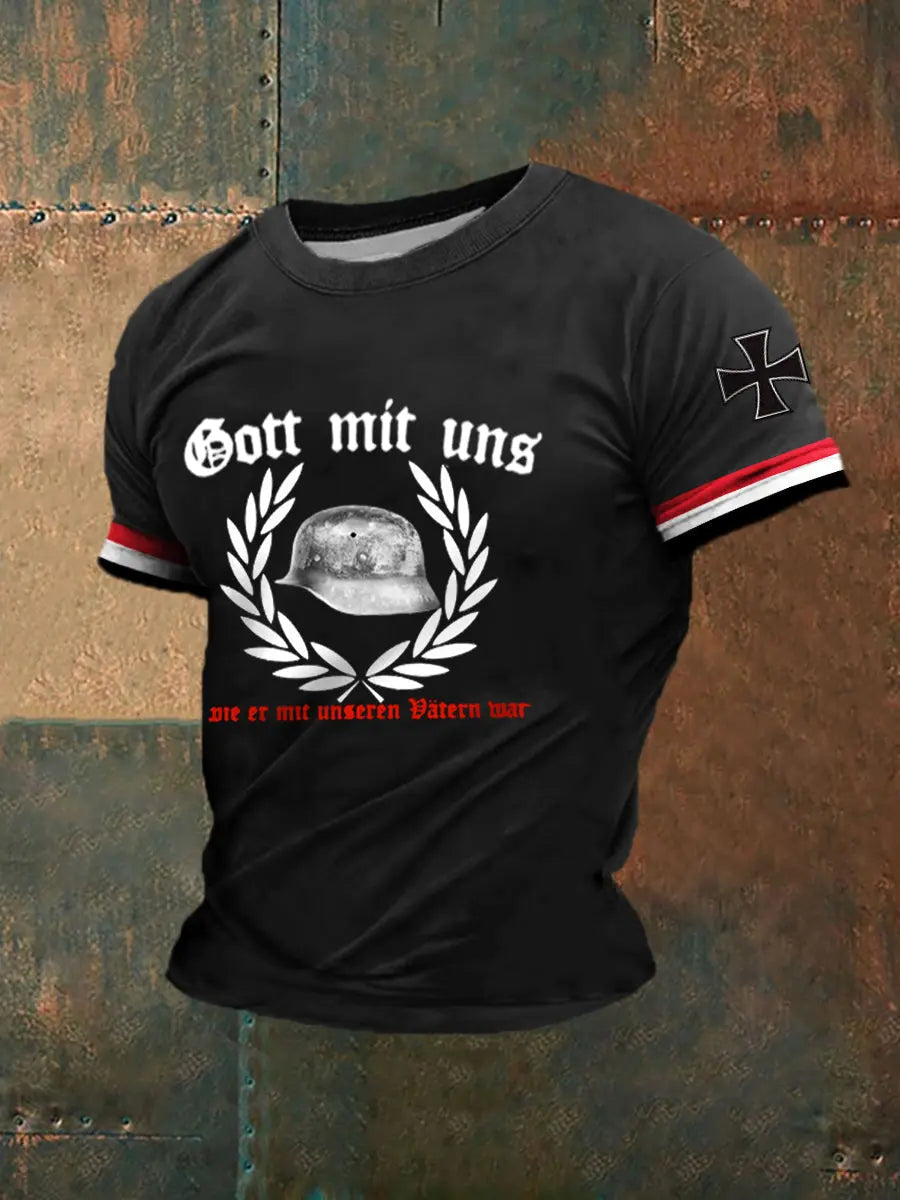 Männer Der Stahlhelm bedrucktes Kurzarm-T-Shirt