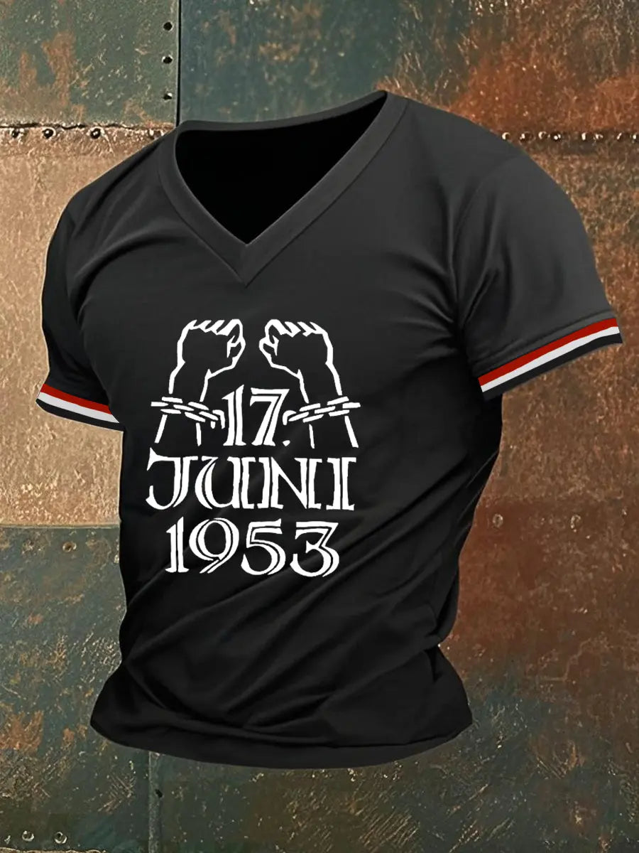 Kurzarm-T-Shirt für Herren Ost deutschland Volksaufstand-Bedrucktes T-Shirt