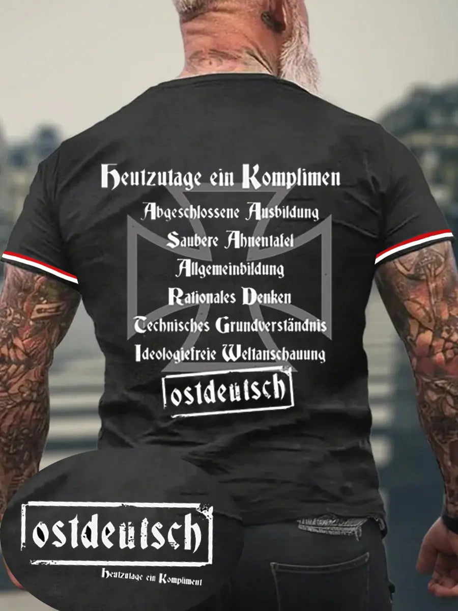 Herren Ostdeutsch Heutzutage Ein Kompliment T-Shirt mit kurzen Ärmeln