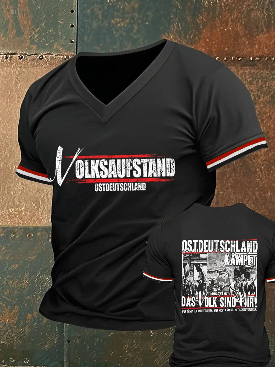 Männer Ost deutschland Volksaufstand bedrucktes Kurzarm-T-Shirt
