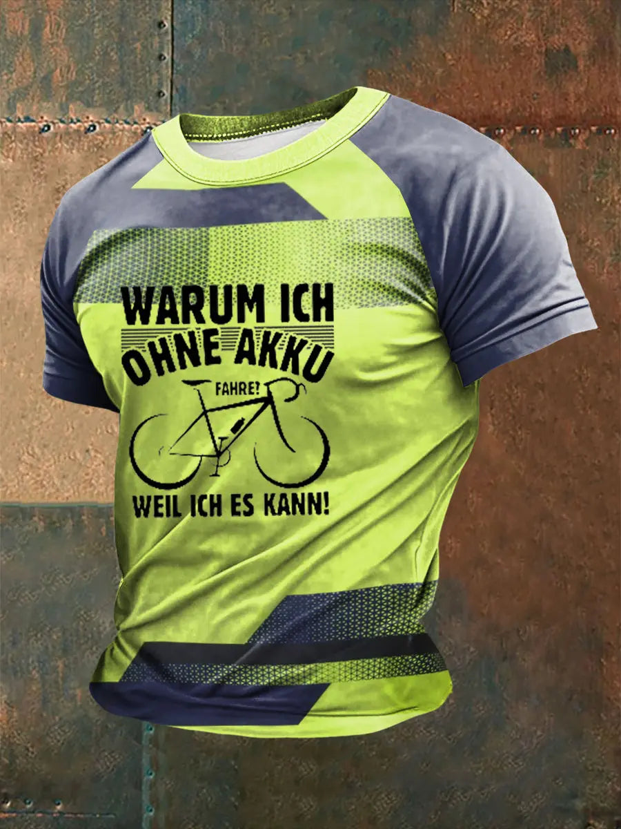 Herren Fahrrad fahren Bedrucktes Kurzarm-T-Shirt