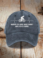 Unisex Warum Ich Ohne Akku Fahre Print Hut
