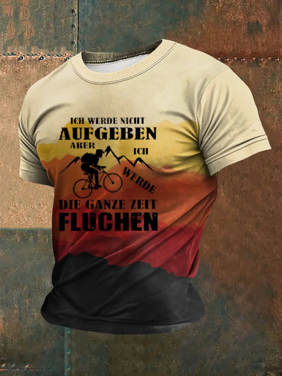 Herren Fahrrad fahren Bedrucktes Kurzarm-T-Shirt