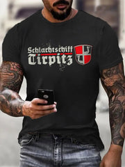 Herren schlachts chiff Tirpitz bedrucktes Kurzarm-T-Shirt