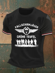 Männer Deutsche Fallschirm jäger Grüne Teufel Springerab zeichen Fallschirm springer Kurzarm T-Shirt