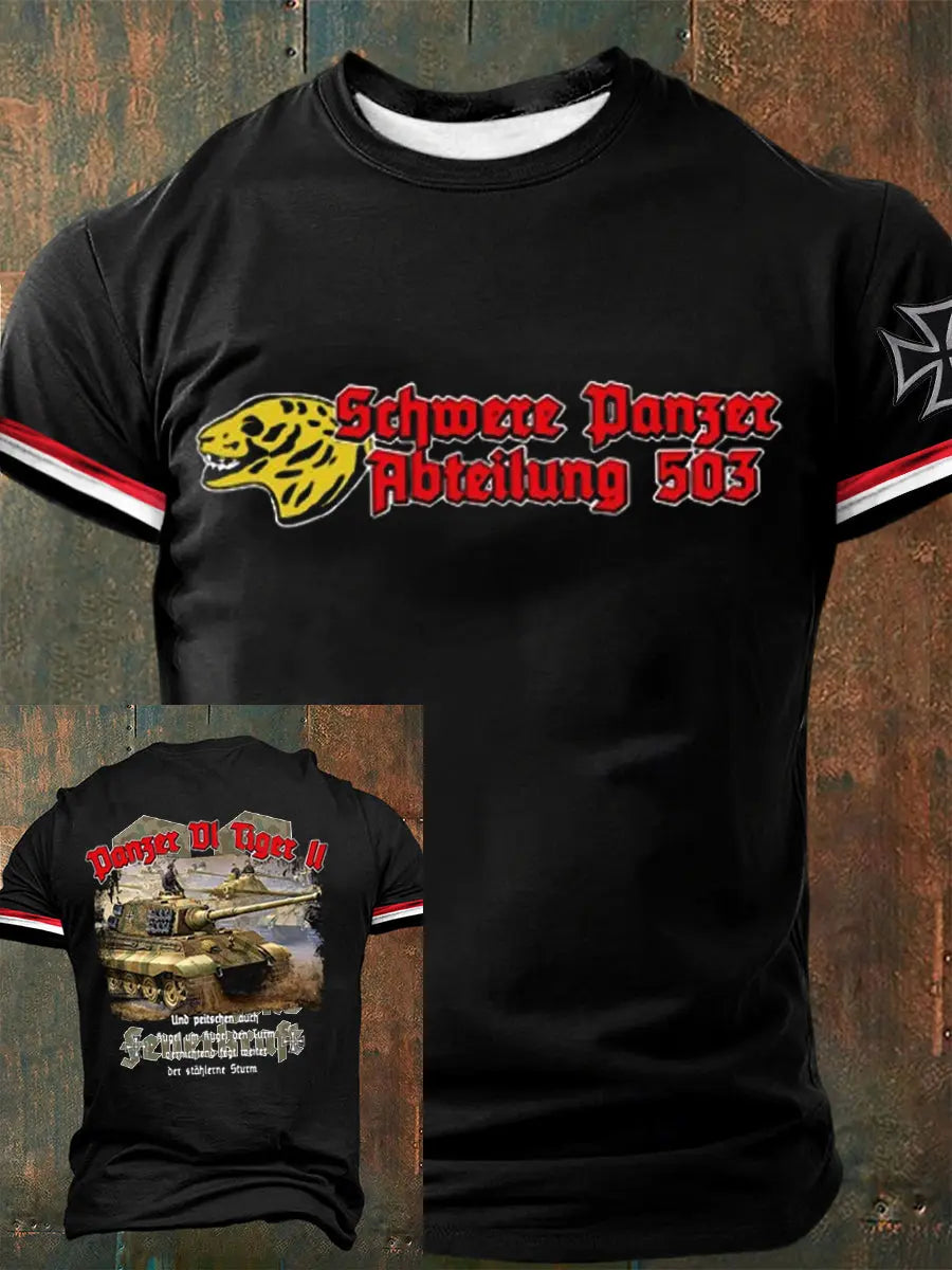 Herren Schwer Panzer Abteilung 503 Kurzarm T-Shirt