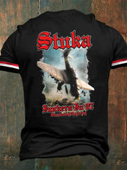 Stuka bedrucktes Kurzarm-T-Shirt für Männer