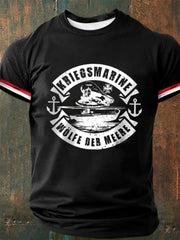 Männer Wölfe der Meere bedrucktes Kurzarm-T-Shirt