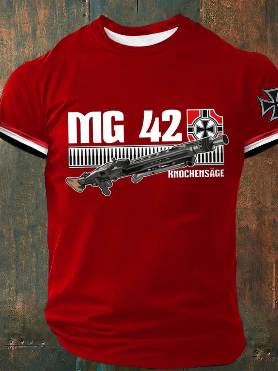 Herren Mg42 bedrucktes Kurzarm-T-Shirt