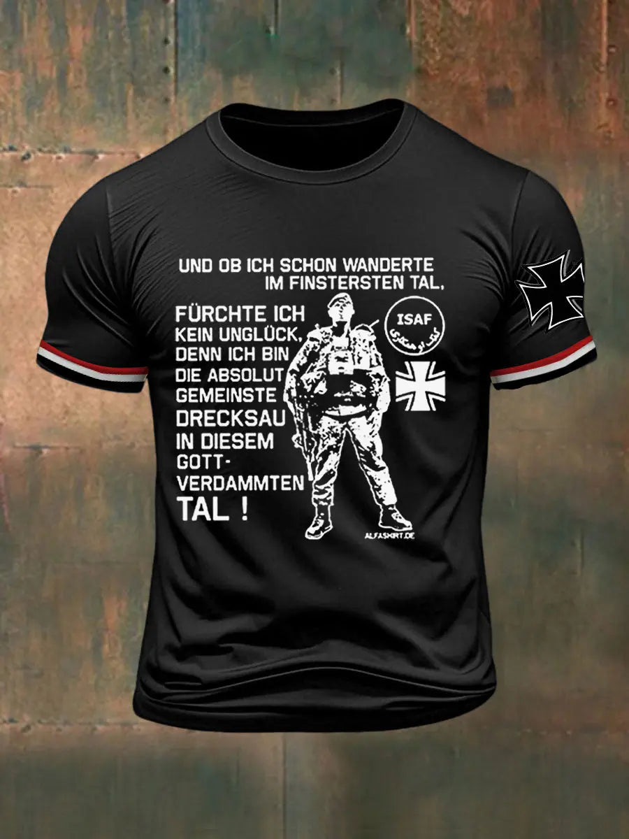 Gedrucktes T-Shirt für Männer Und OB Ich Schon Wanderte im Finsteren