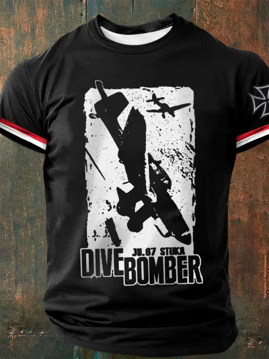 Herren-Tauch bomber bedrucktes Kurzarm-T-Shirt