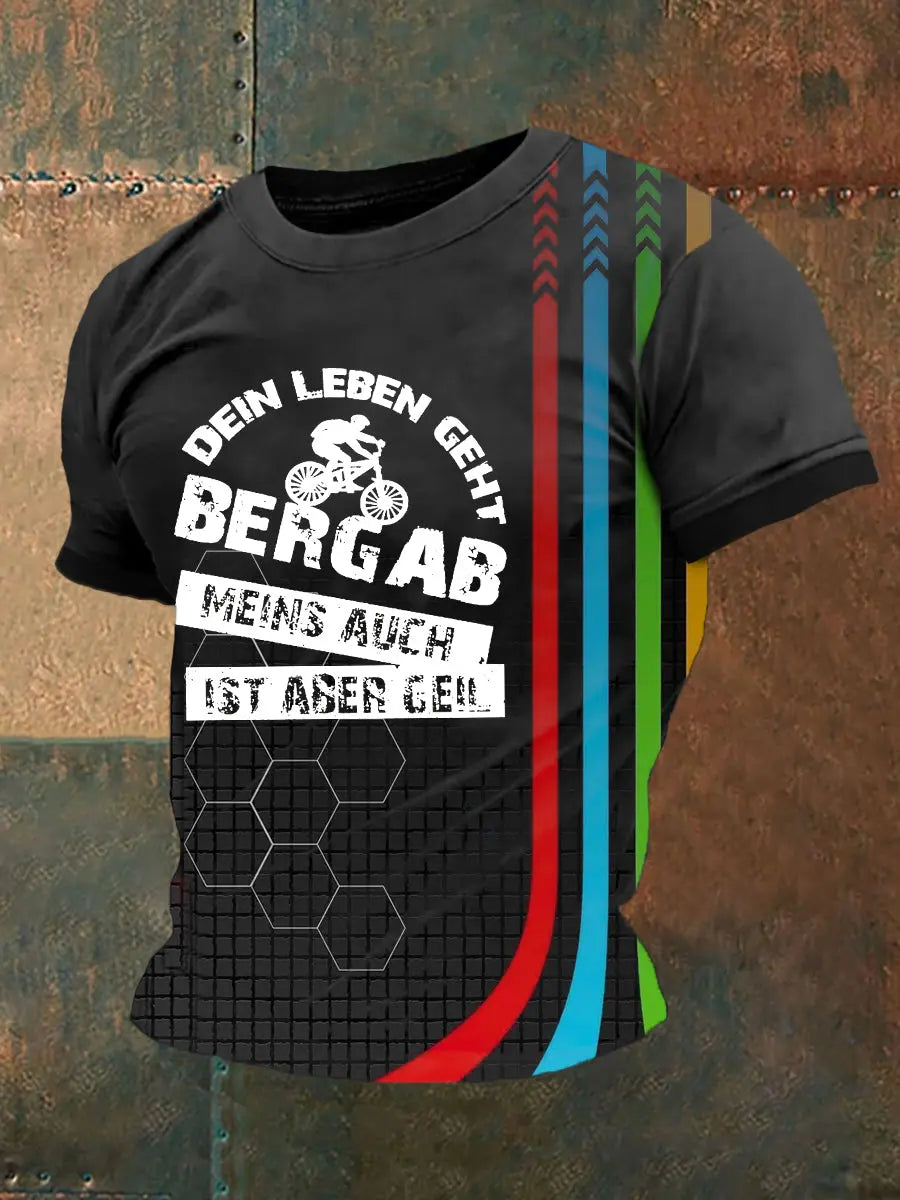 Herren Dein Leben geht Berhab Meins Auch Ist Aber Geil T-Shirt mit kurzen Ärmeln