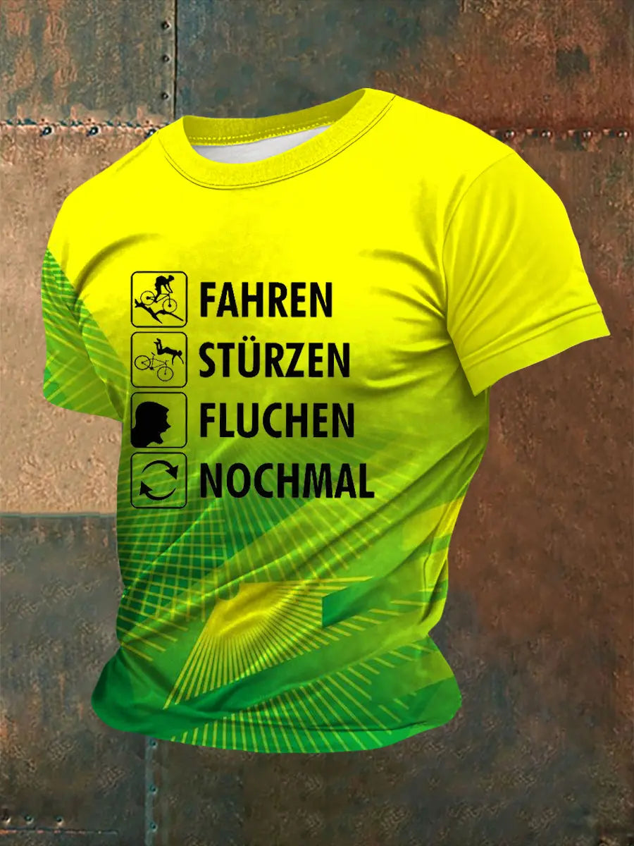 Fahre bedrucktes Kurzarm-T-Shirt für Männer