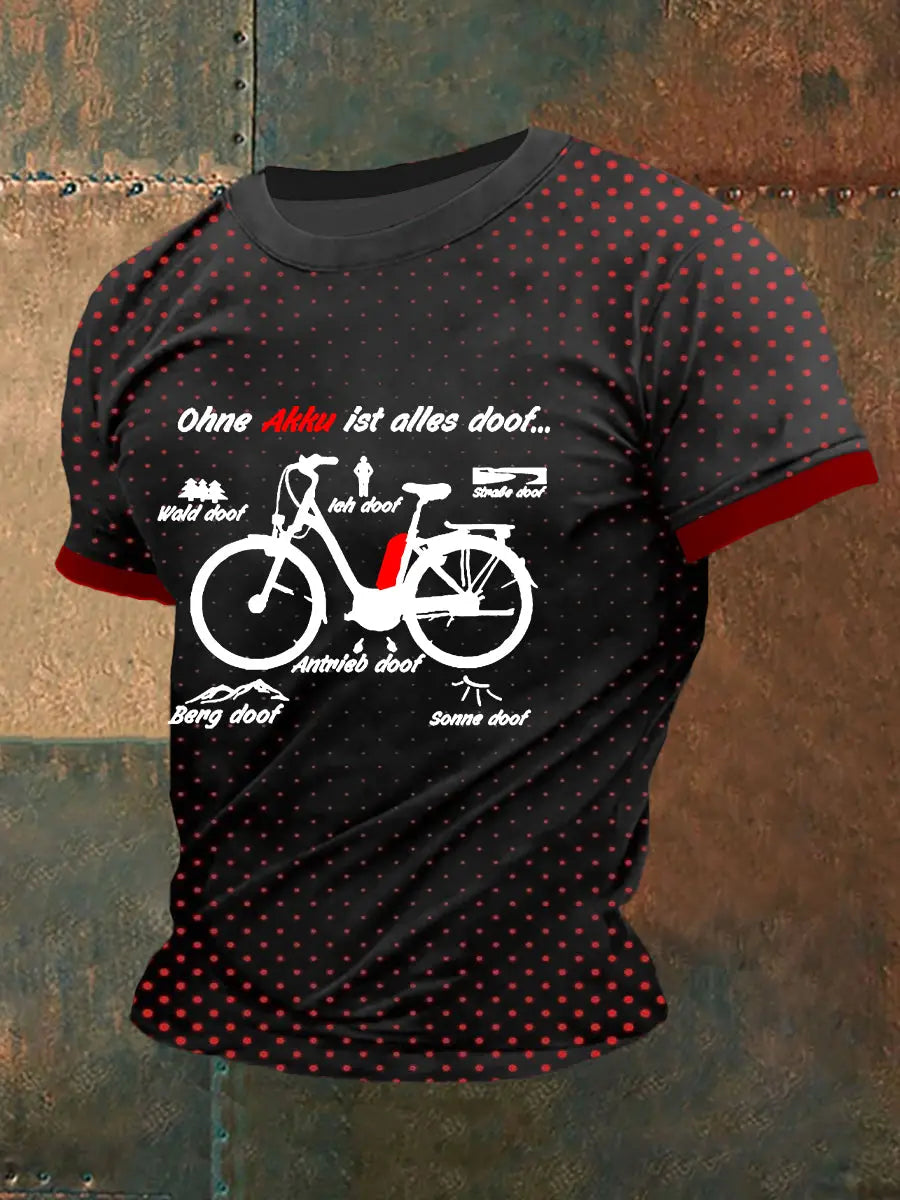 Herren Ohne Akku Ist Alles Doof E-Bike T-Shirt mit kurzen Ärmeln