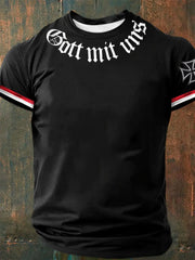 Herren Gott mit uns bedrucktes Kurzarm-T-Shirt