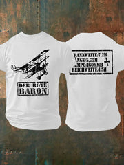 Herren Der Rote Baron Tshirt Richhofen Wort krieg Deutsches Reich T-Shirt