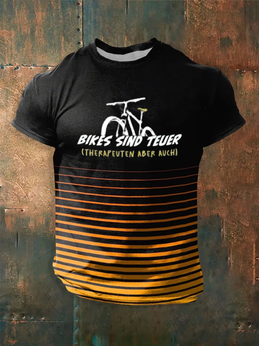 Herren Fahrrad bedrucktes Kurzarm-T-Shirt