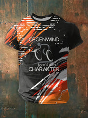 Herren Fahrrad bedrucktes Kurzarm-T-Shirt