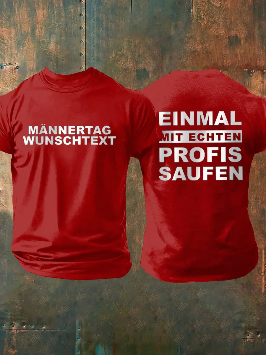 Männer Männer Männer bedrucktes Kurzarm-T-Shirt
