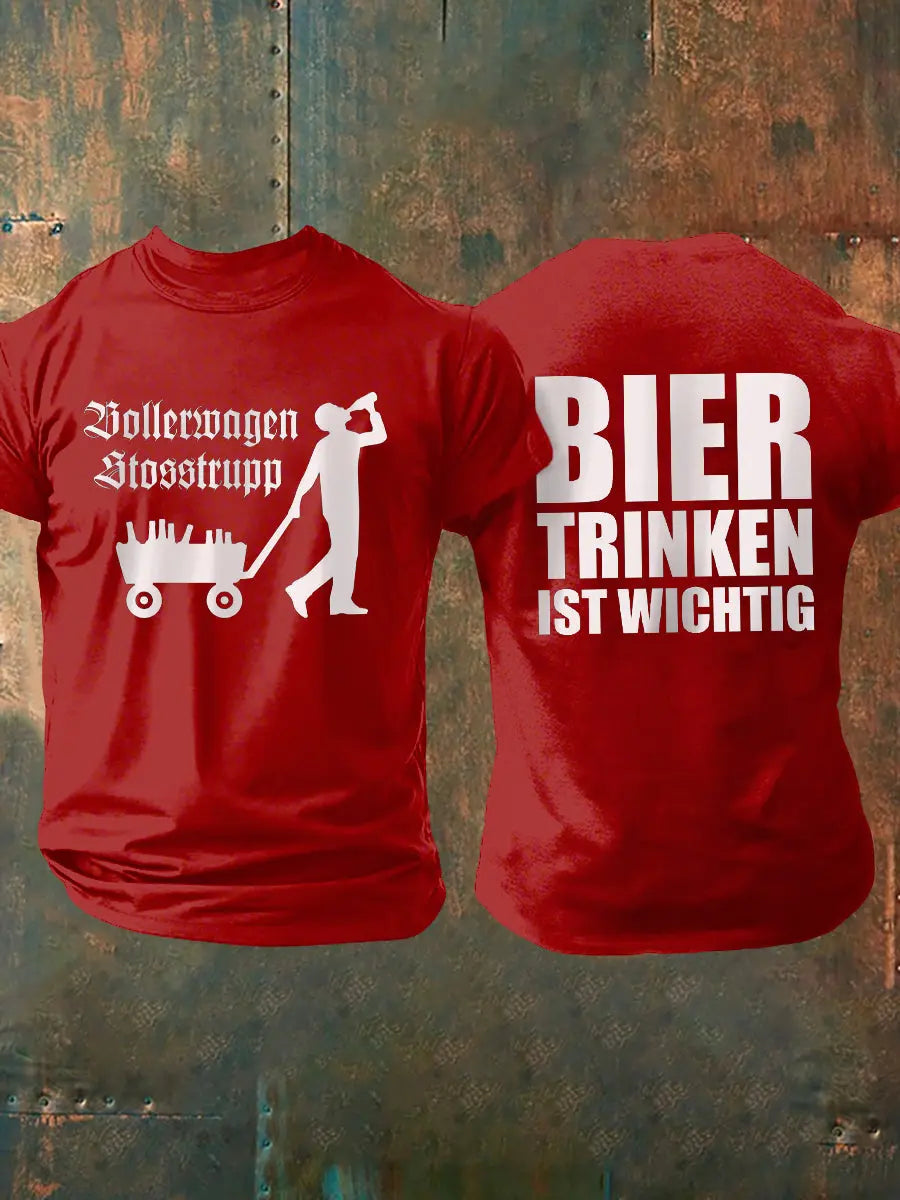 Männer Männer Männer bedrucktes Kurzarm-T-Shirt