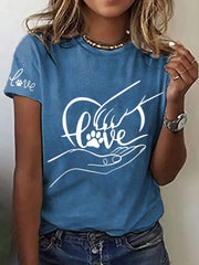 Damen-Pfote und hand bedrucktes lässiges T-Shirt