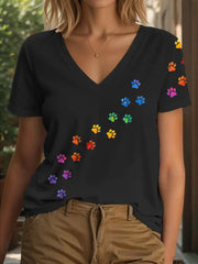 Frauen bunte Paw T-Shirt