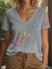 Frauen bunte Paw T-Shirt