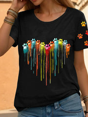 Frauen bunte Paw T-Shirt
