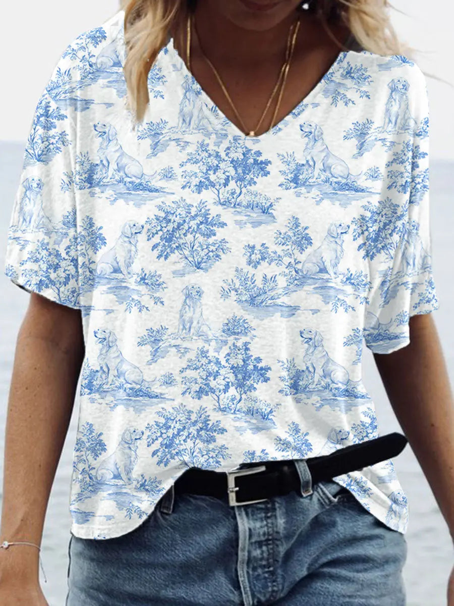 Damen Golden Retriever Hunde druck lässig T-Shirt