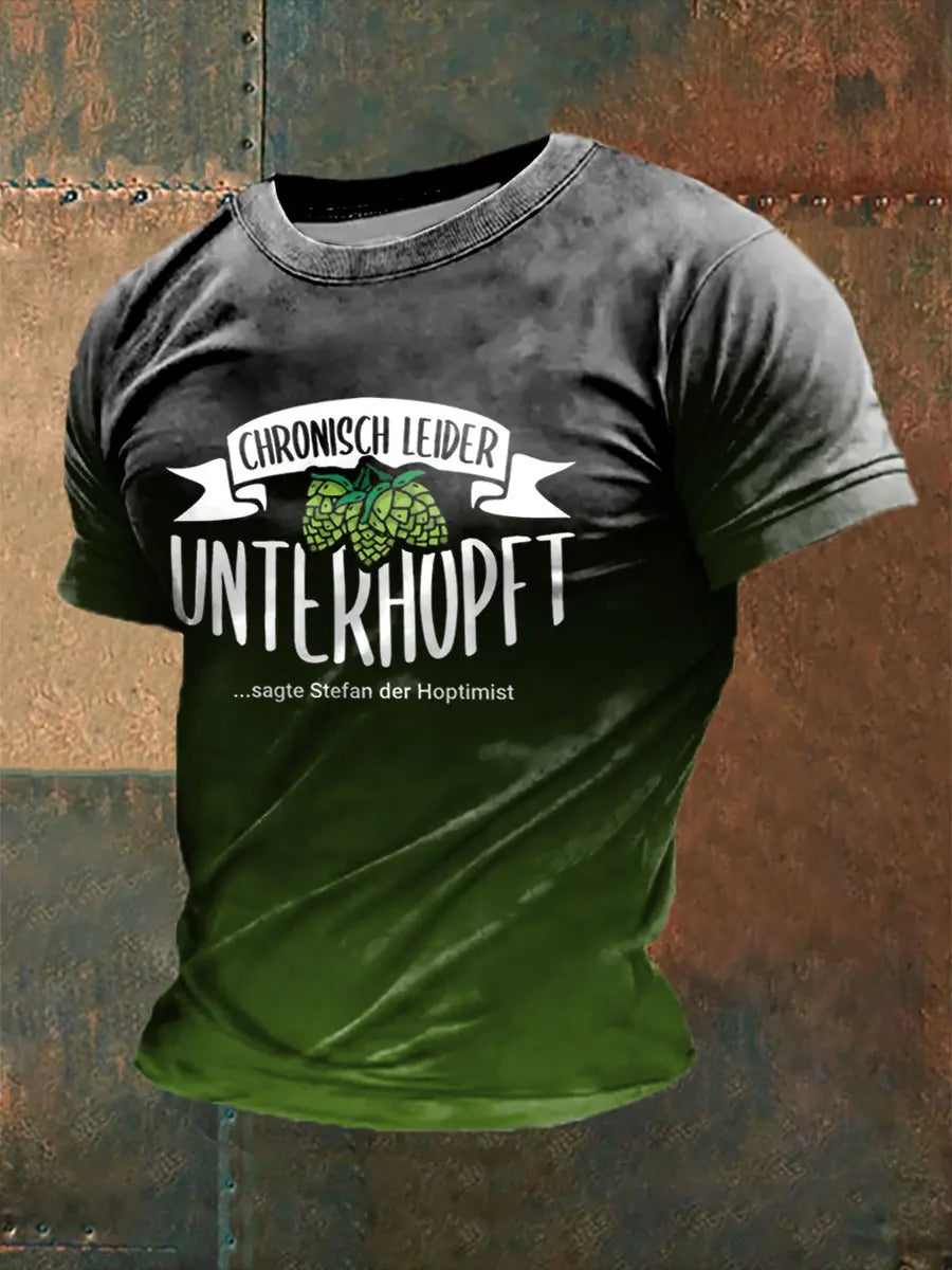 Unterhopft-bedrucktes Kurzarm-T-Shirt für Männer