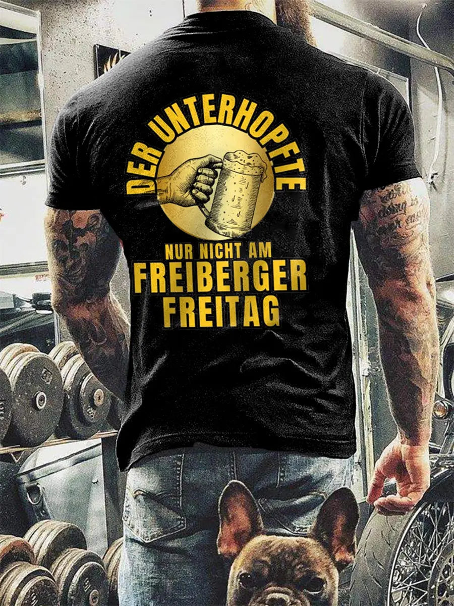 Unterhopft-bedrucktes Kurzarm-T-Shirt für Männer
