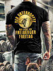 Unterhopft-bedrucktes Kurzarm-T-Shirt für Männer