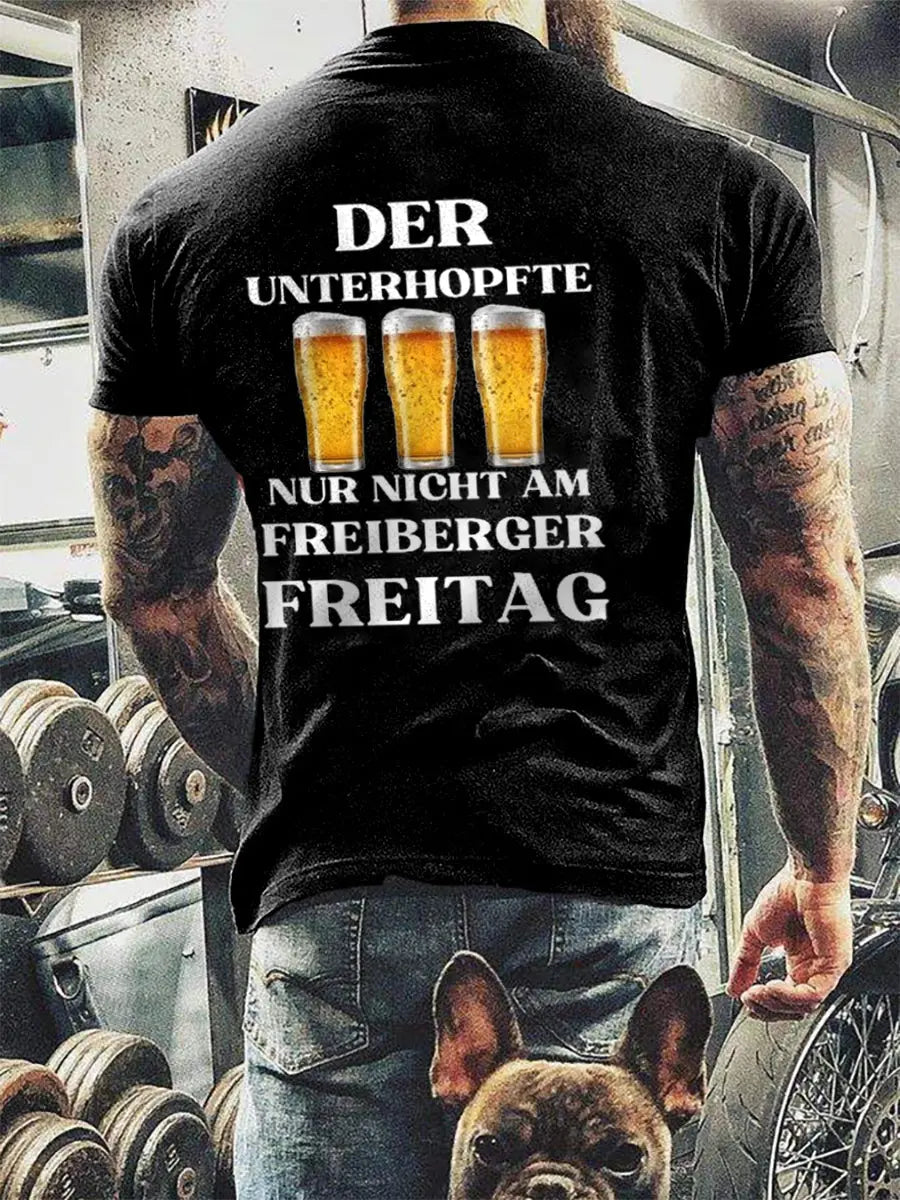 Unterhopft-bedrucktes Kurzarm-T-Shirt für Männer