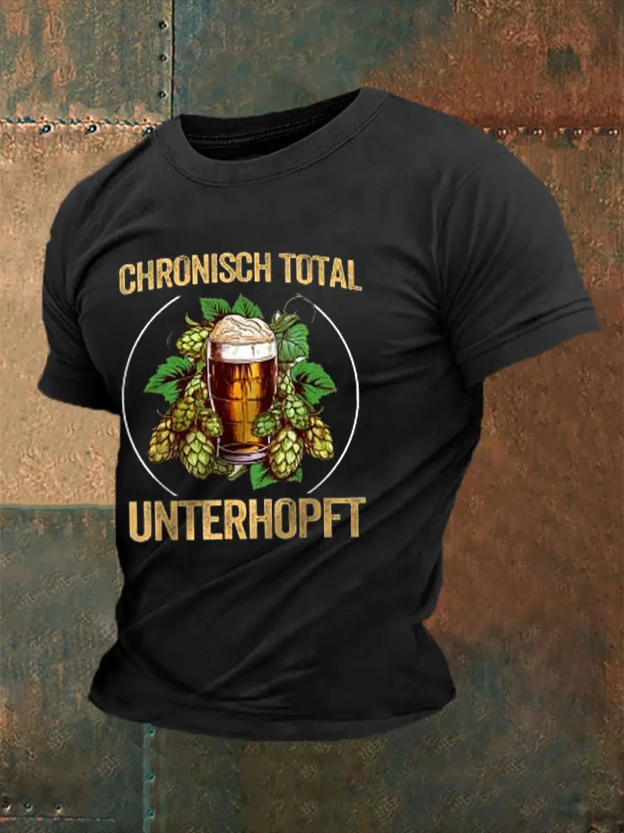 Unterhopft-bedrucktes Kurzarm-T-Shirt für Männer