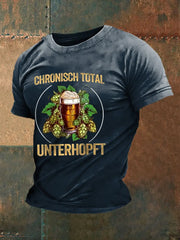 Unterhopft-bedrucktes Kurzarm-T-Shirt für Männer