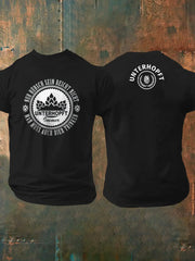 Unterhopft-bedrucktes Kurzarm-T-Shirt für Männer