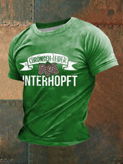 Unterhopft-bedrucktes Kurzarm-T-Shirt für Männer
